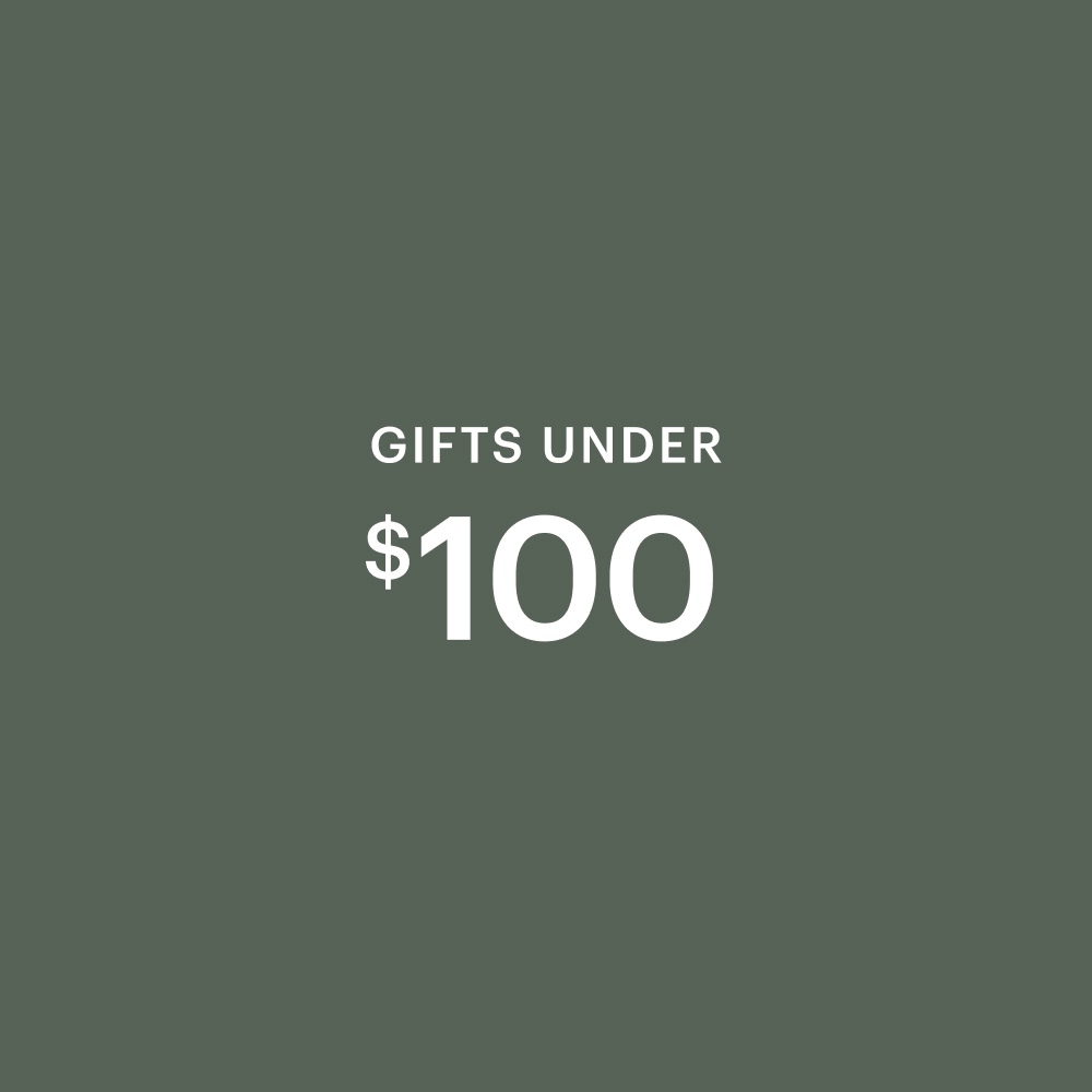 A green square with the text Gifts Under $100 in white